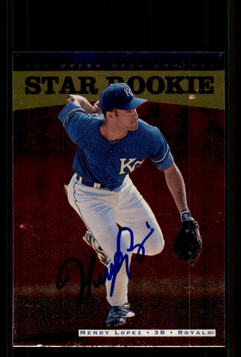 Signed Baseball Card Auto Mendy Lopez 1996 Upper Deck #253 Kansas City Royals
