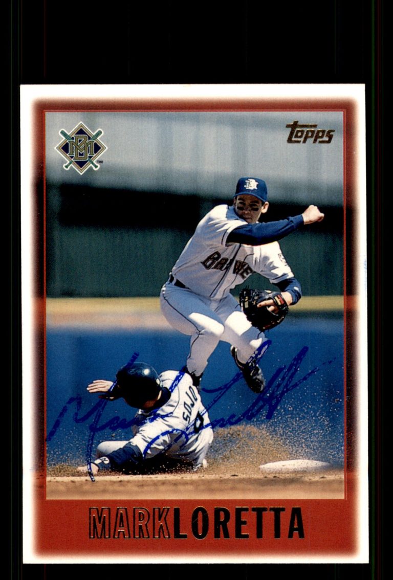 Signed Baseball Card Auto Mark Loretta 1997 Topps #112 Milwaukee Brewers