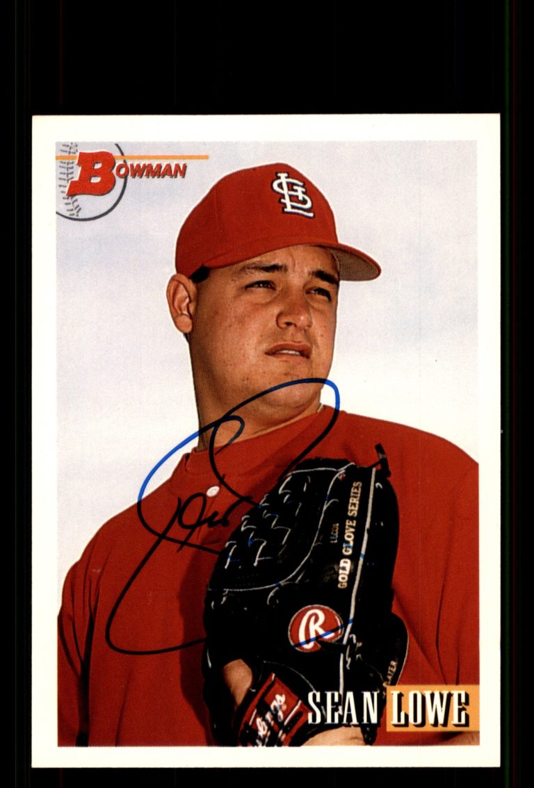 Signed Baseball Card Auto Sean Lowe 1993 Bowman #572 St. Louis Cardinals