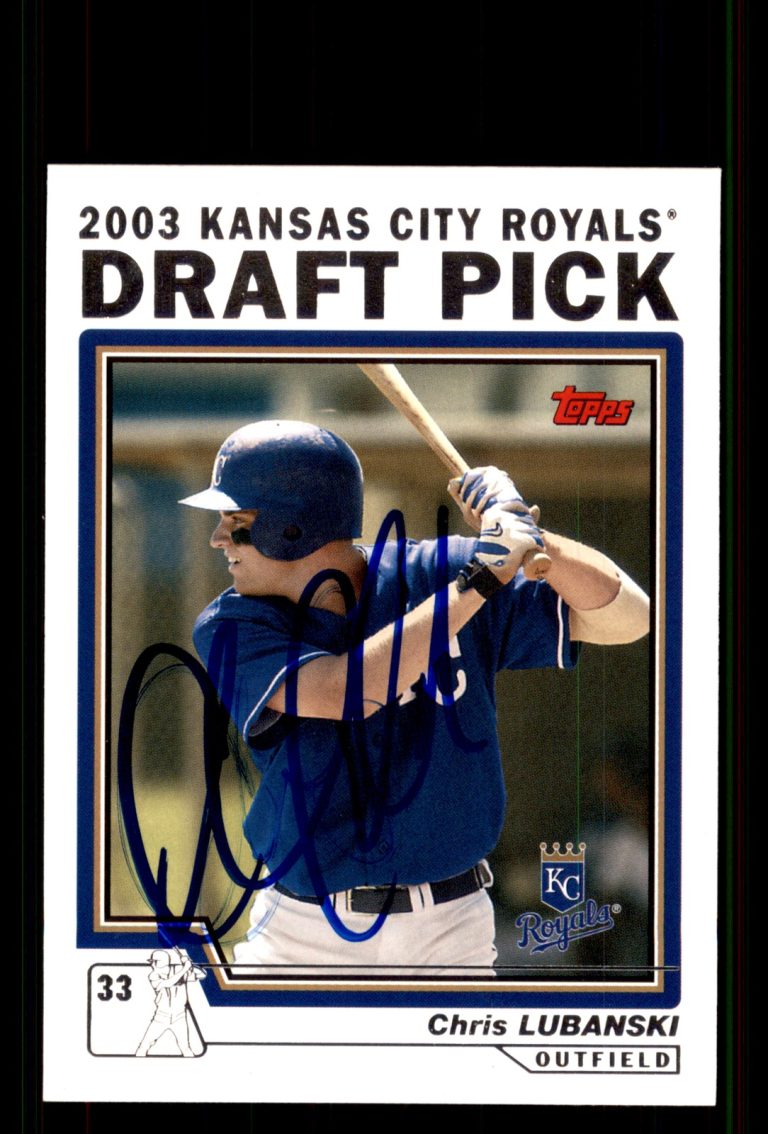 Signed Baseball Card Auto Chris Lubanski 2004 Topps #684 Kansas City Royals