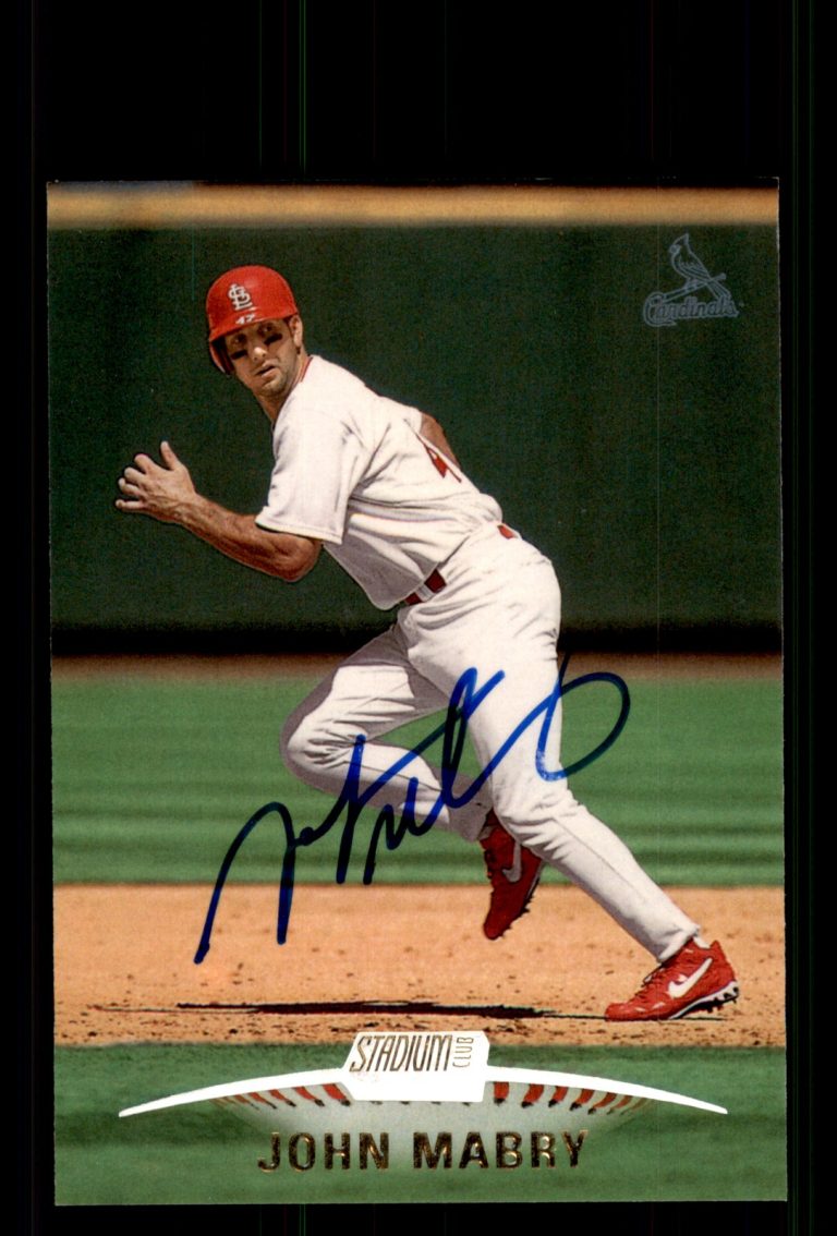 Signed Baseball Card Auto John Mabry 1999 Stadium Club #118 St. Louis Cardinals