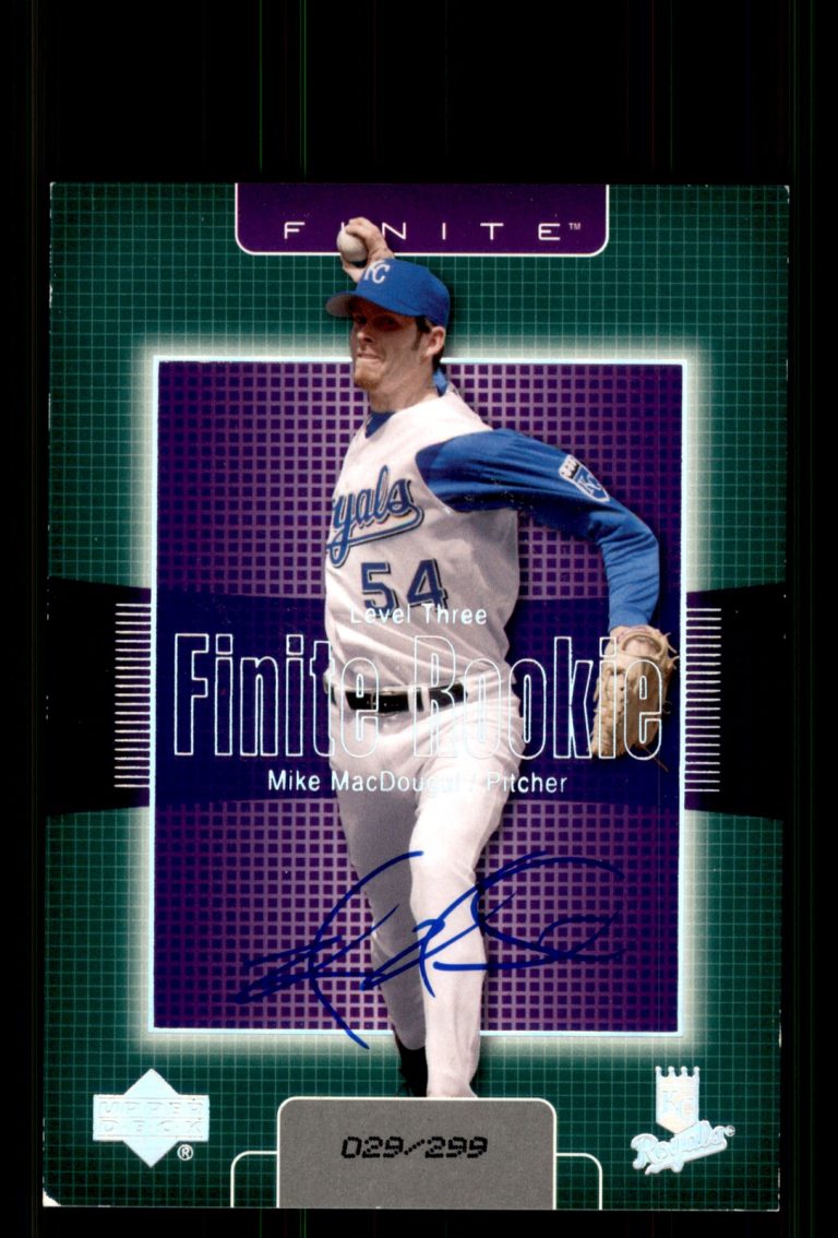 Signed Baseball Card Auto Mike MacDougal 2003 Upper Deck Finite #353 Royals