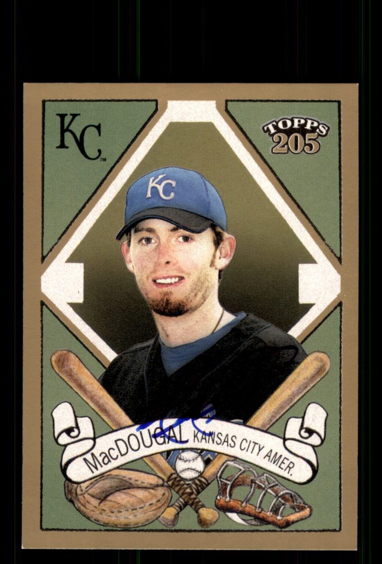 Signed Baseball Card Auto Mike MacDougal 2003 Topps 205 #309 Kansas City Royals