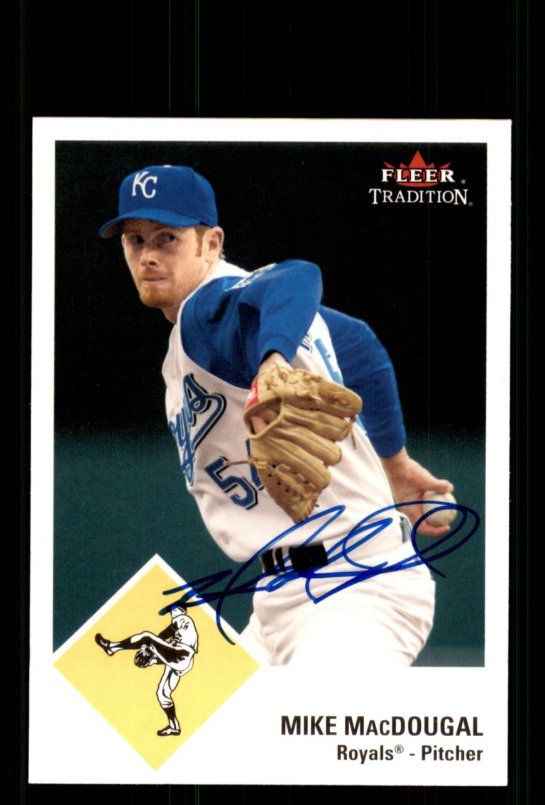 Signed Baseball Card Auto Mike MacDougal 2003 Fleer Tradition Update #U145