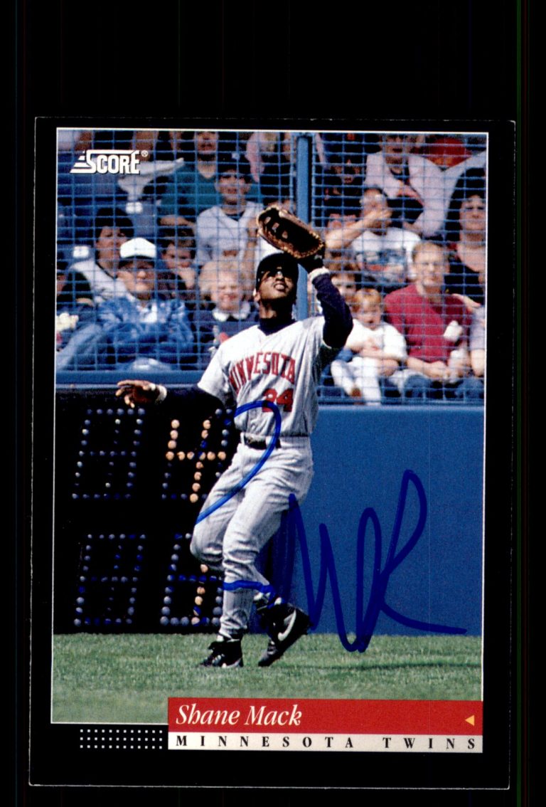 Signed Baseball Card Auto Shane Mack 1994 Score #383 Minnesota Twins