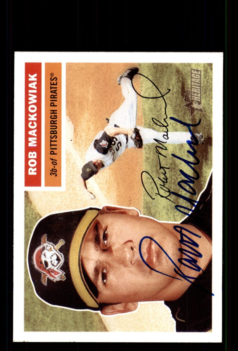 Signed Baseball Card Auto Rob Mackowiak 2005 Topps Heritage #220 Pirates