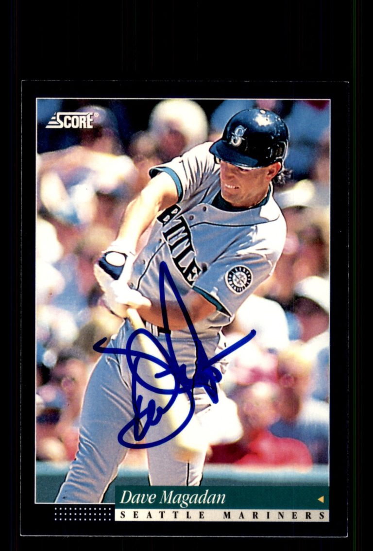 Signed Baseball Card Auto Dave Magadan 1994 Score #14 Seattle Mariners