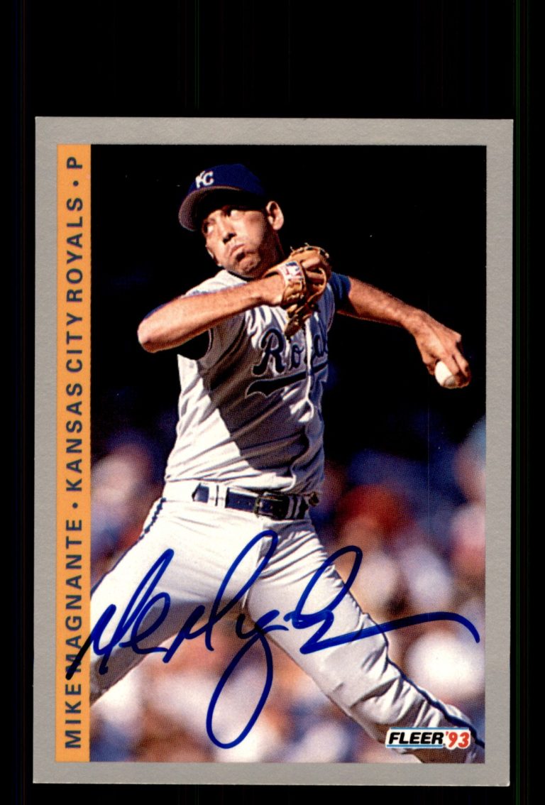 Signed Baseball Card Auto Mike Magnante 1993 Fleer #620 Kansas City Royals