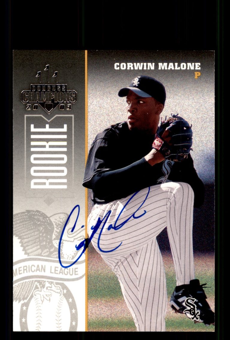 Signed Baseball Card Auto Corwin Malone 2003 Donruss Champions #57 White Sox