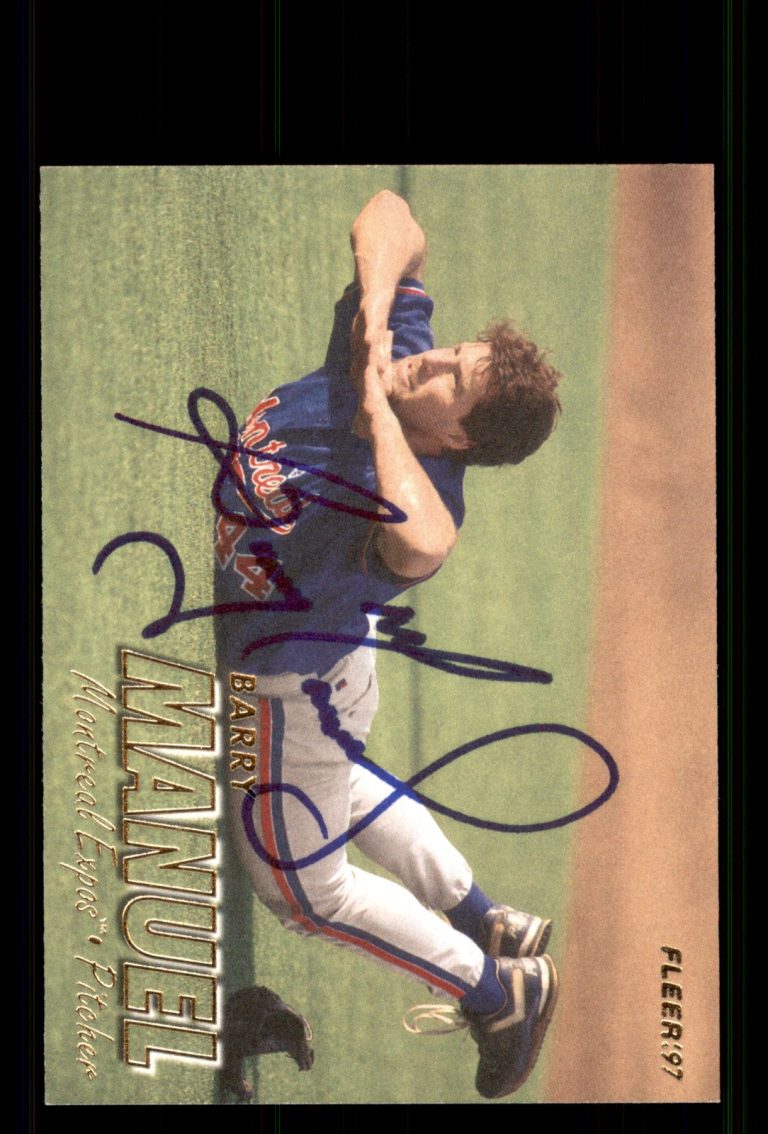 Signed Baseball Card Auto Barry Manuel 1997 Fleer #382 Montreal Expos