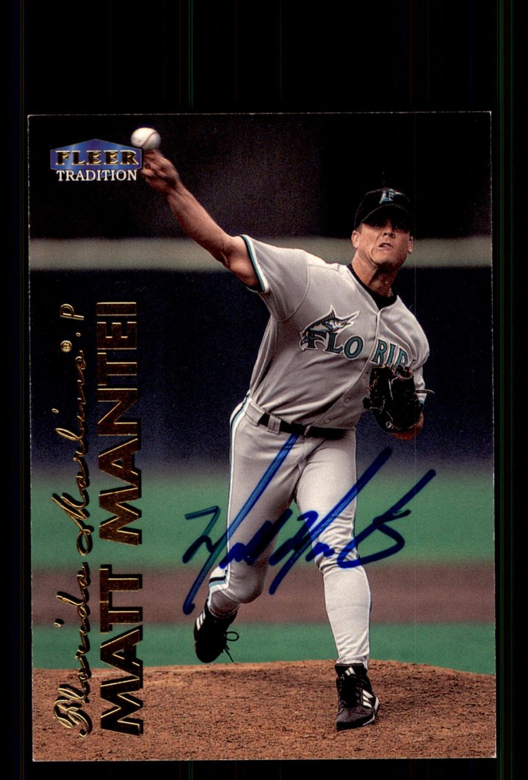 Signed Baseball Card Auto Matt Mantei 1999 Fleer Tradition #479 Florida Marlins