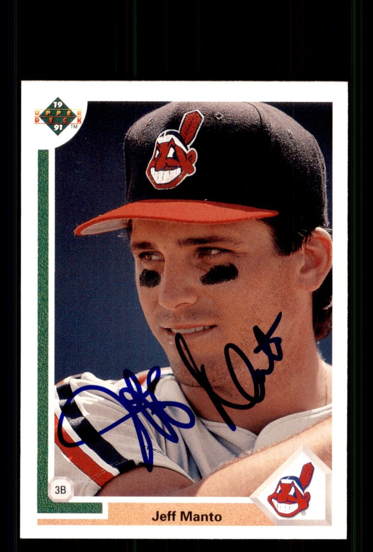 Signed Baseball Card Auto Jeff Manto 1991 Upper Deck #238 Cleveland Indians