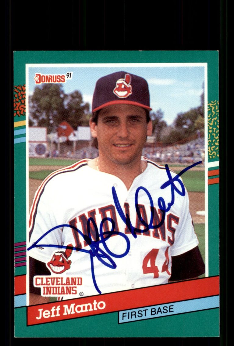 Signed Baseball Card Auto Jeff Manto 1991 Donruss #602 Cleveland Indians