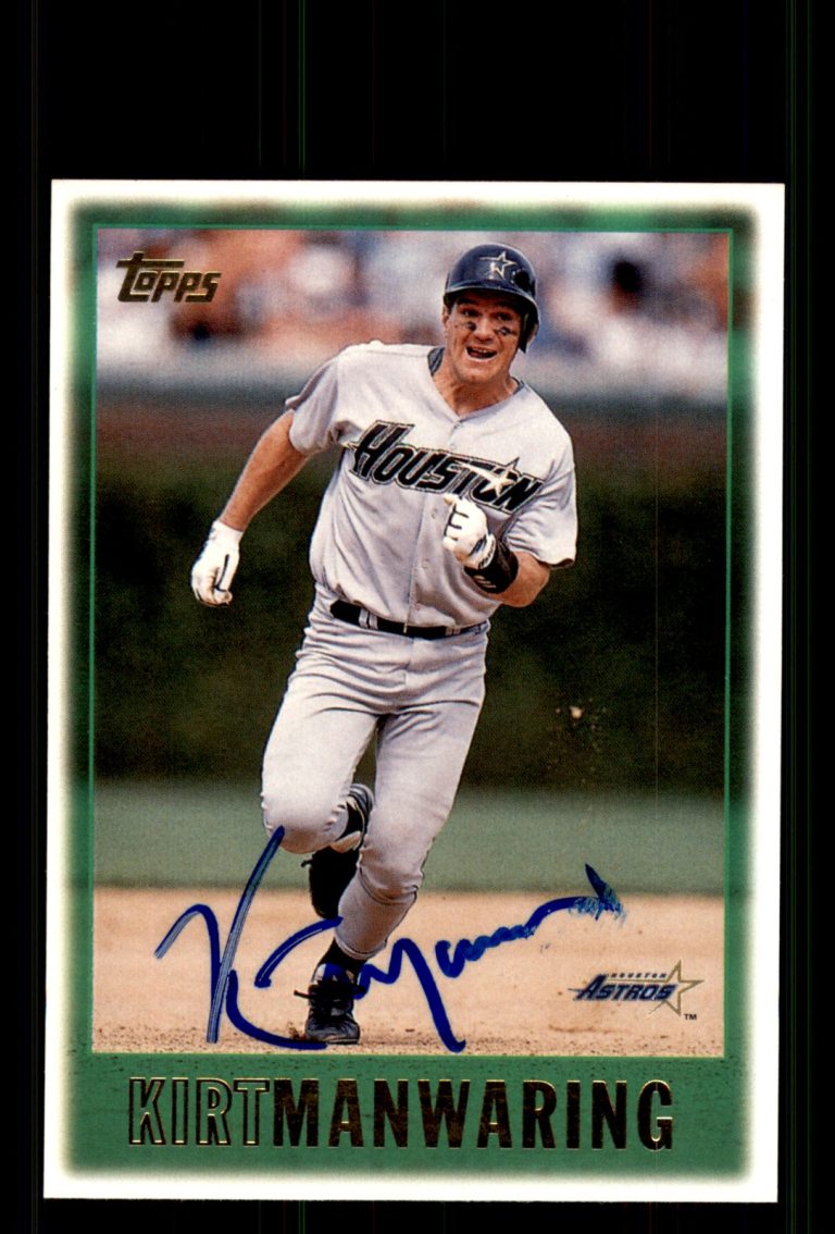 Signed Baseball Card Auto Kirt Manwaring 1997 Topps #364 Houston Astros
