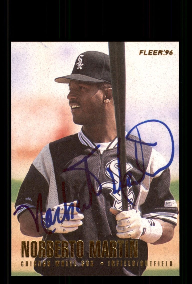 Signed Baseball Card Auto Norberto Martin 1996 Fleer #71 Chicago White Sox