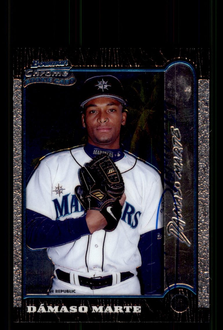 Signed Baseball Card Auto Damaso Marte 1999 Bowman Chrome #181 Seattle Mariners