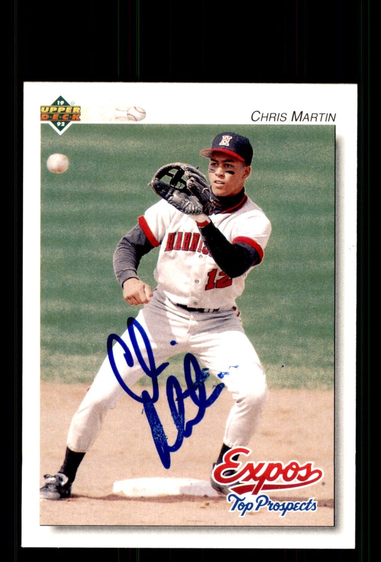 Signed Baseball Card Auto Chris Martin 1992 Upper Deck Minor League #235