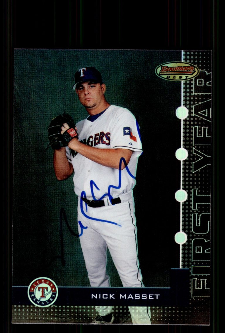 Signed Baseball Card Auto Nick Masset 2005 Bowman's Best #80 Texas Rangers
