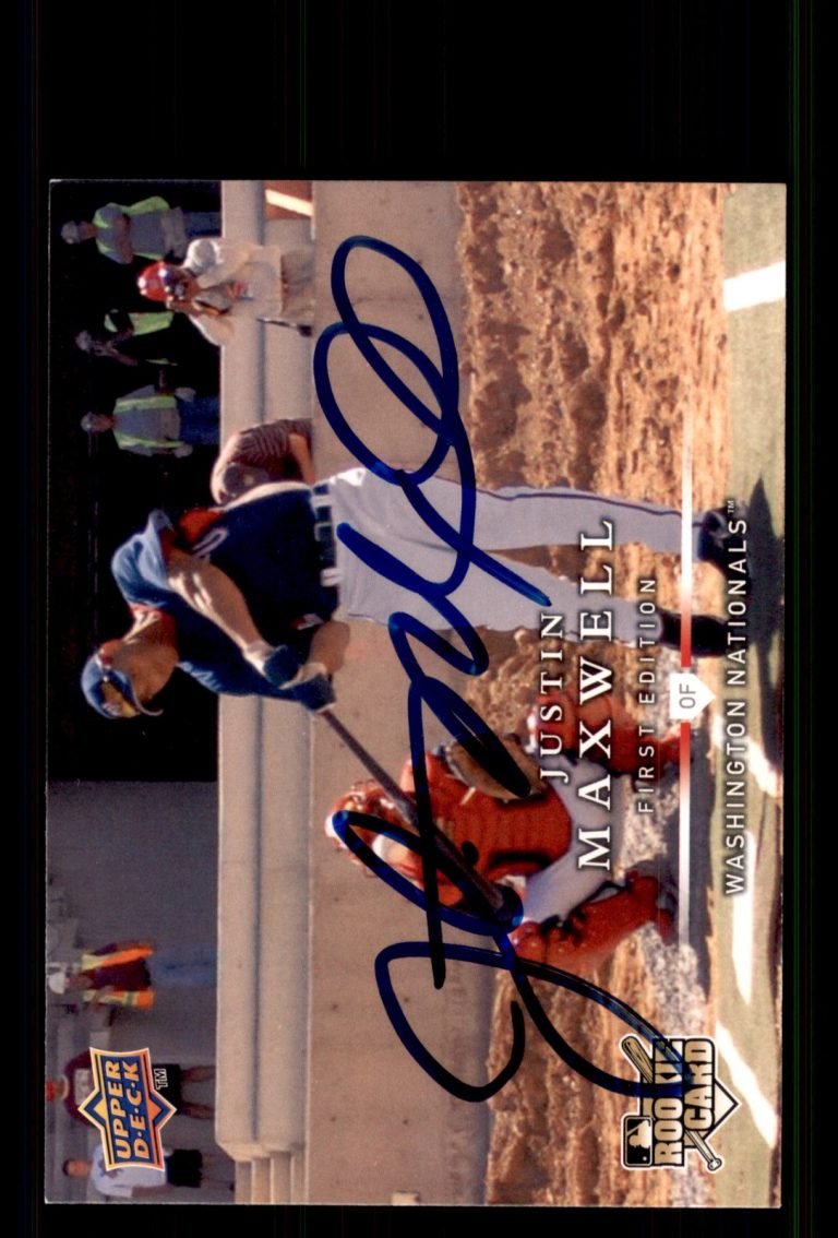 Signed Baseball Card Auto Justin Maxwell 2008 Upper Deck First Edition #276