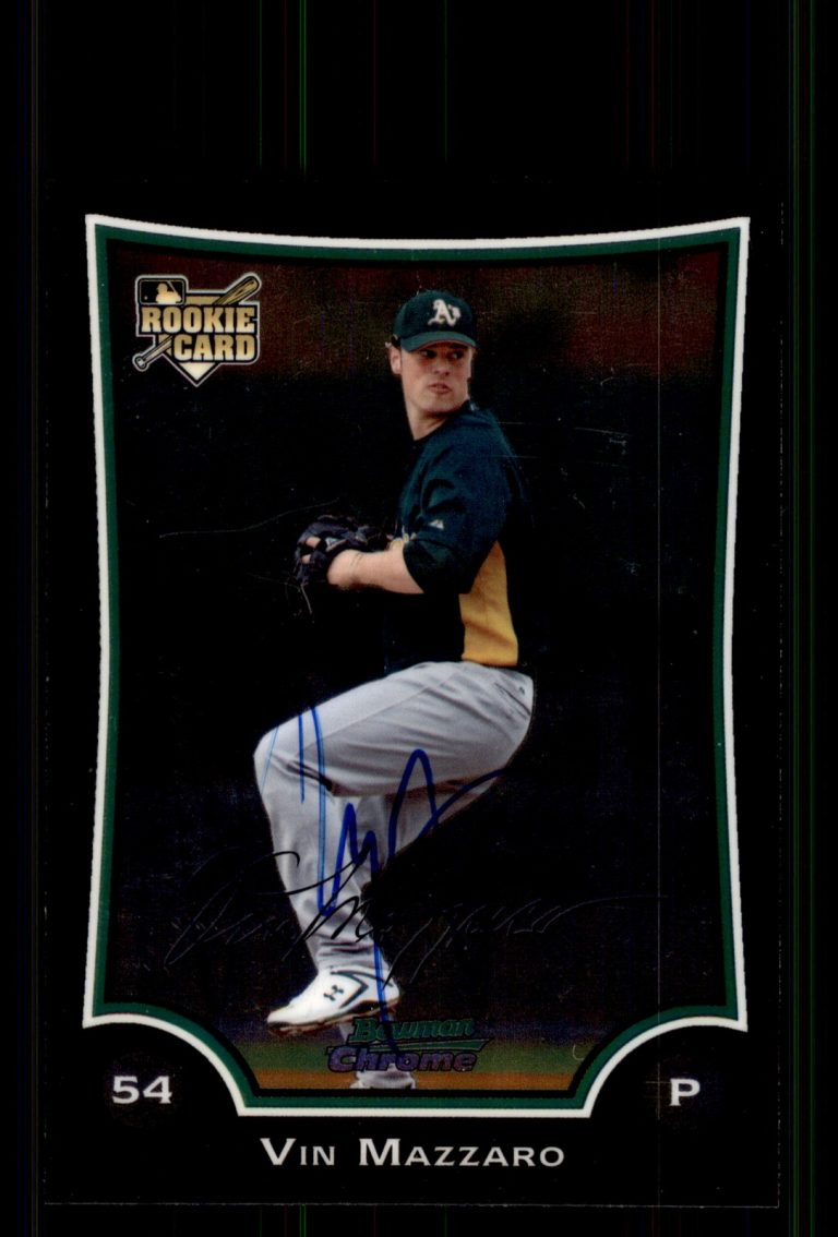 Signed Baseball Card Auto Vin Mazzaro 2009 Bowman Chrome #BDP53 A's