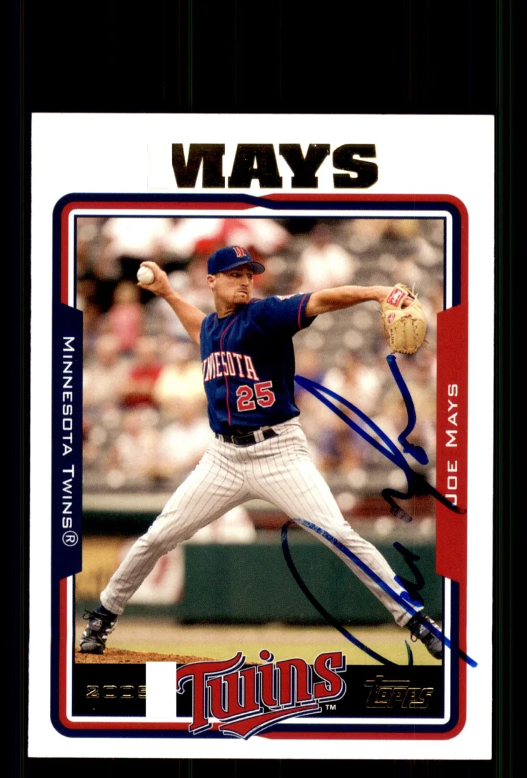 Signed Baseball Card Auto Joe Mays 2005 Topps #417 Minnesota Twins