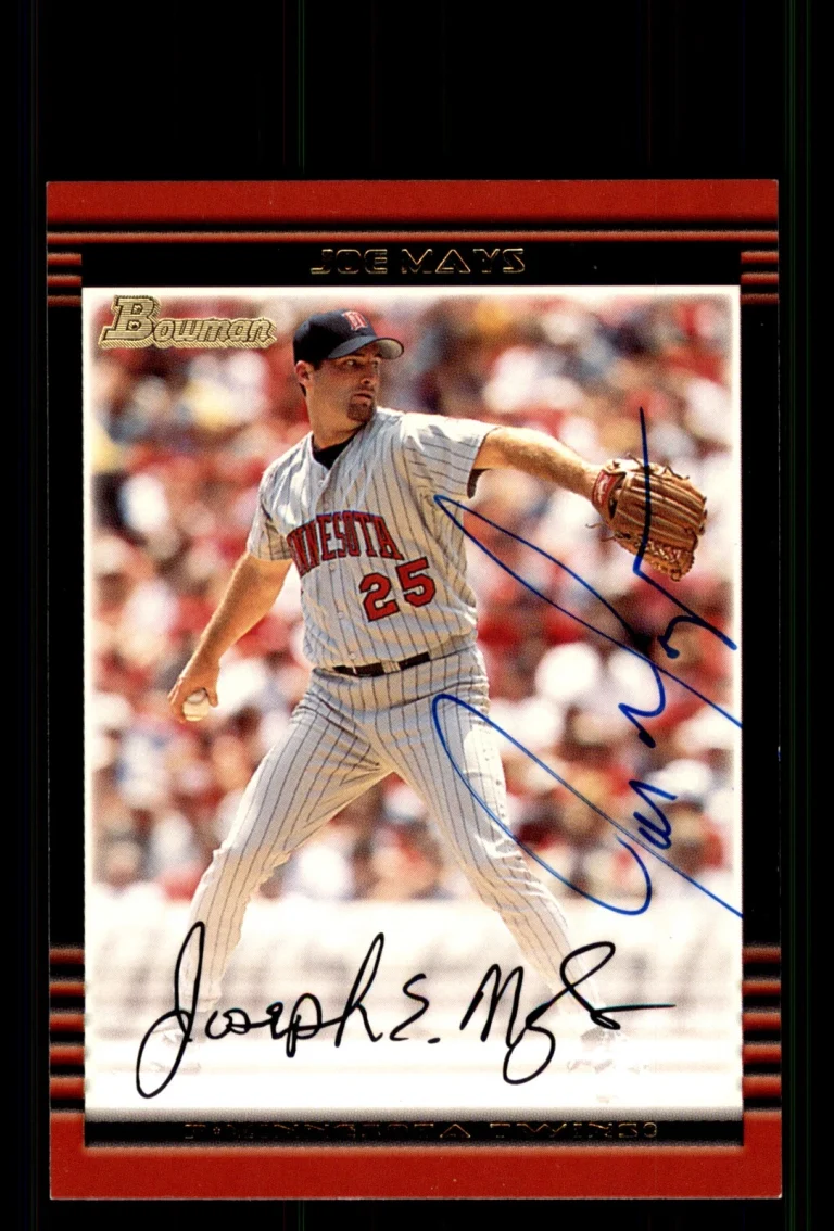 Signed Baseball Card Auto Joe Mays 2002 Bowman #16 Minnesota Twins