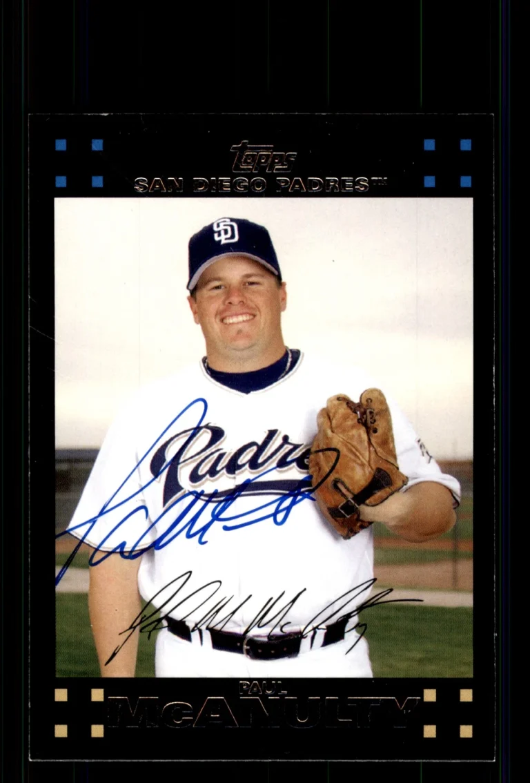Signed Baseball Card Auto Paul McAnulty 2007 Topps Update #UH34 Padres