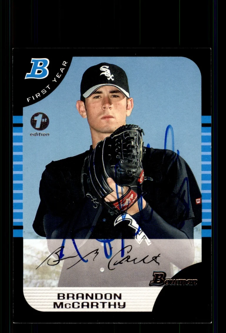 Signed Baseball Card Auto Brandon McCarthy 2005 Bowman #230 White Sox 1st Ed.