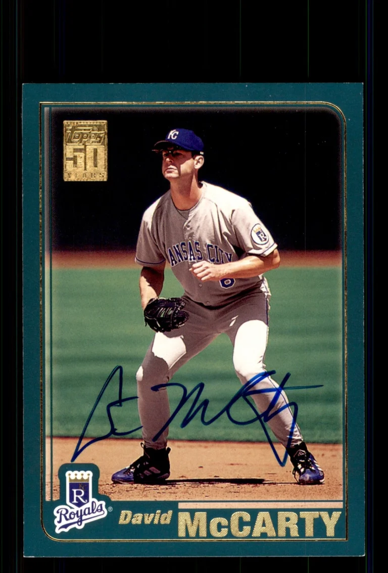 Signed Baseball Card Auto David McCarty 2001 Topps #635 Kansas City Royals