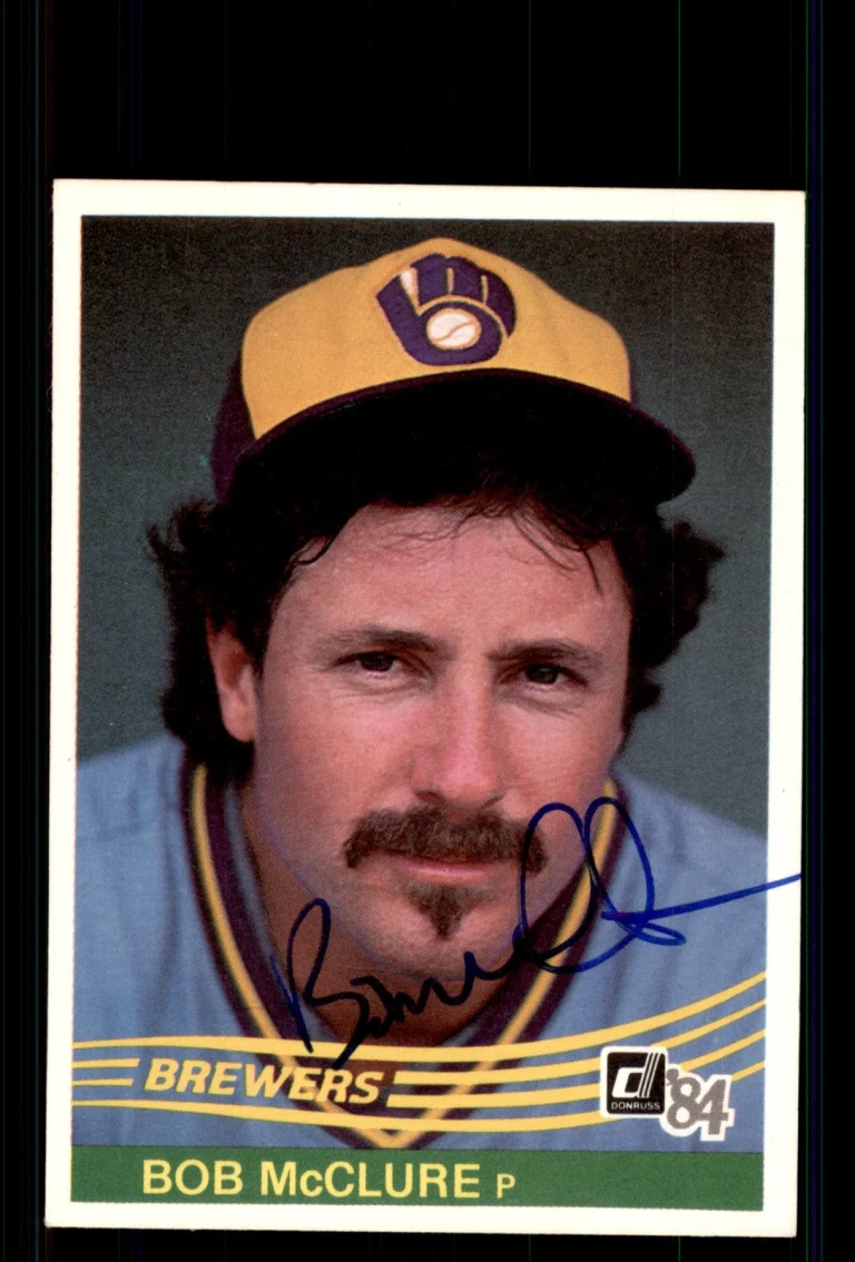 Signed Baseball Card Auto Bob McClure 1984 Donruss #359 Milwaukee Brewers