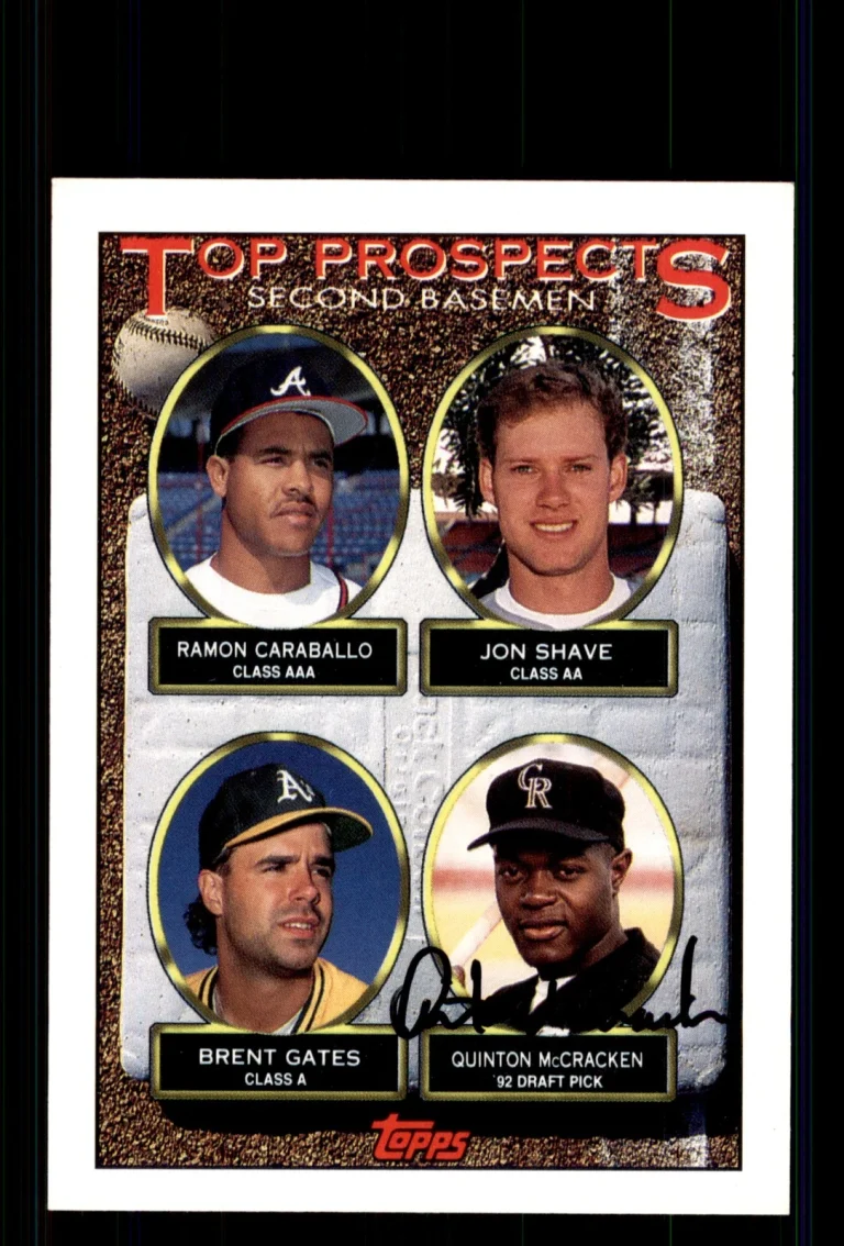 Signed Baseball Card Auto Quinton McCracken 1993 Topps #451