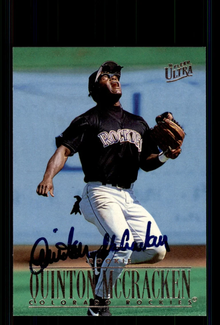 Signed Baseball Card Auto Quinton McCracken 1996 Ultra #470 Colorado Rockies