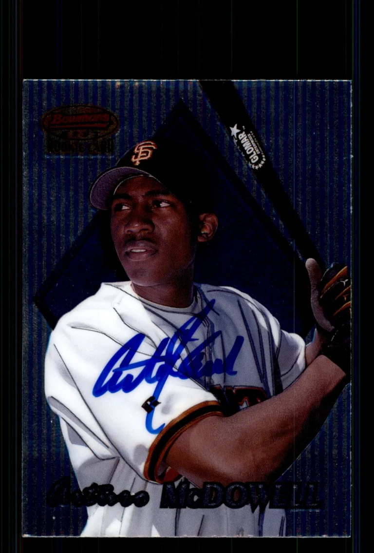 Signed Baseball Card Auto Arturo McDowell 1999 Bowman's Best #185 Giants