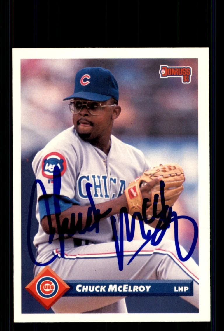 Signed Baseball Card Auto Chuck McElroy 1993 Donruss #236 Chicago Cubs