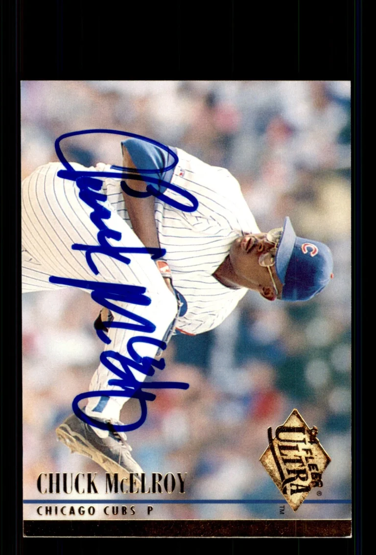 Signed Baseball Card Auto Chuck McElroy 1994 Ultra #163 Chicago Cubs
