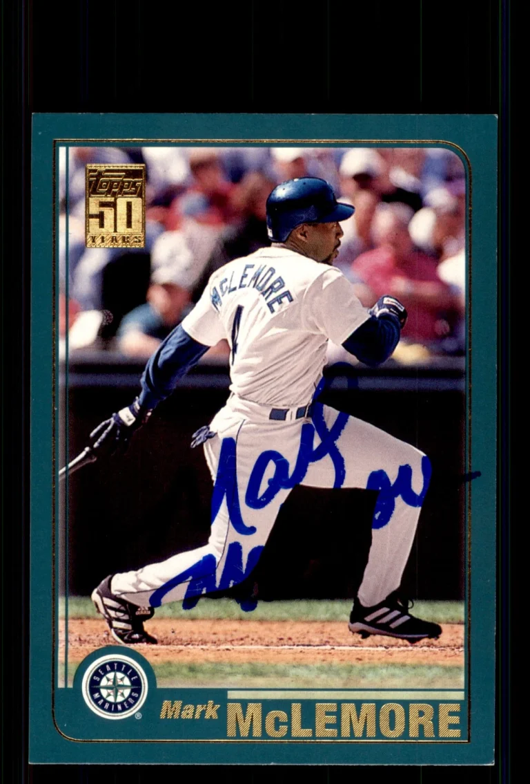 Signed Baseball Card Auto Mark McLemore 2001 Topps #86 Seattle Mariners