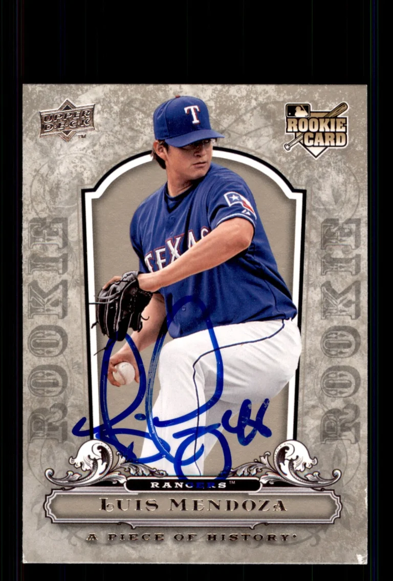 Signed Baseball Card Auto Luis Mendoza 2008 Upper Deck A Piece of History #147