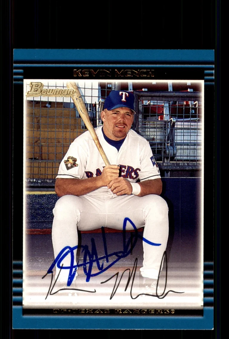 Signed Baseball Card Auto Kevin Mench 2002 Bowman #369 Texas Rangers