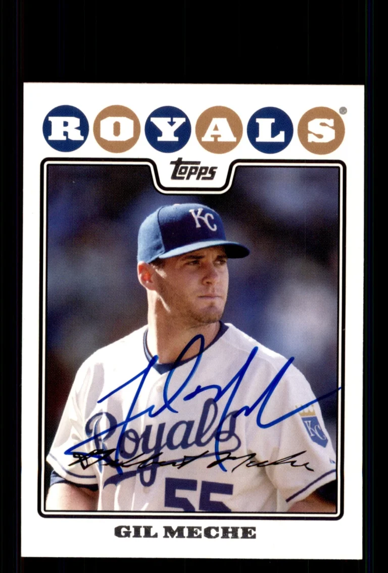 Signed Baseball Card Auto Gil Meche 2008 Topps #205 Kansas City Royals