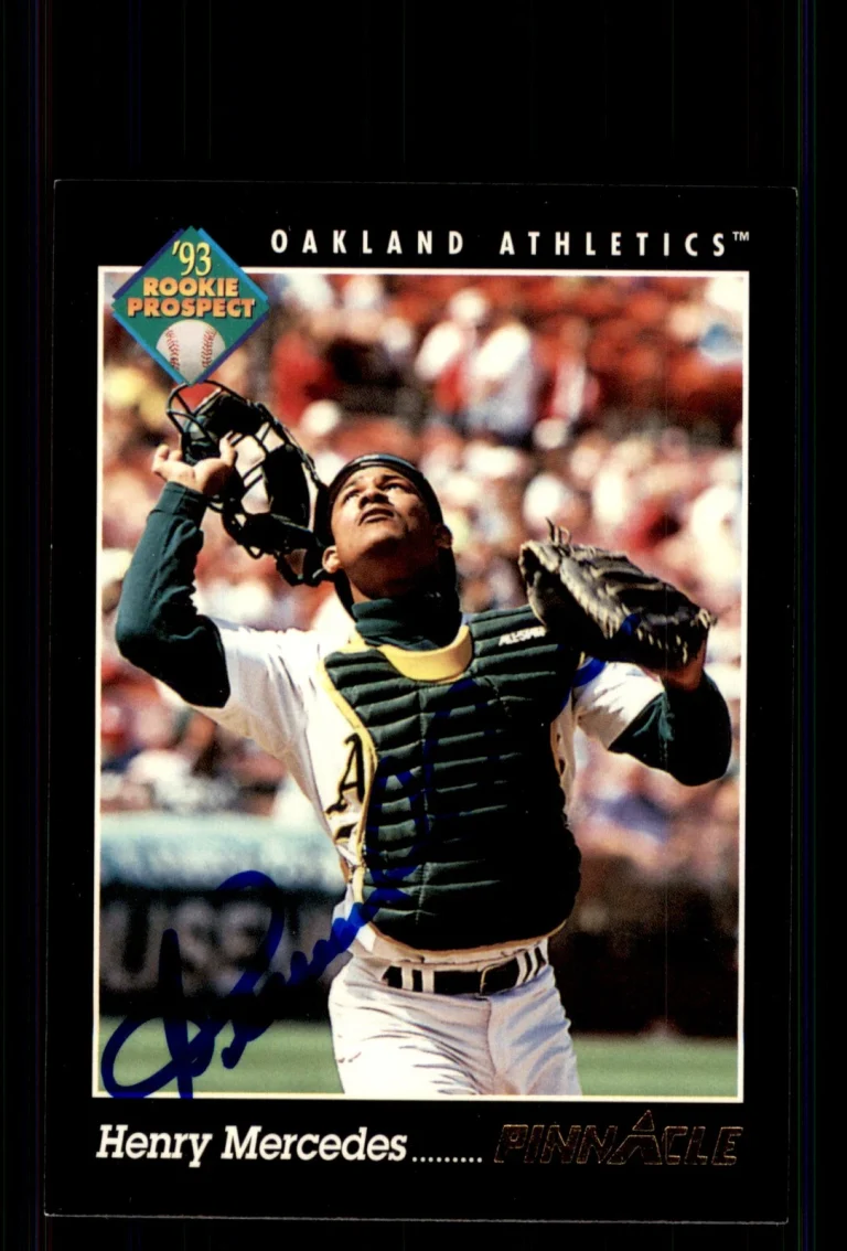 Signed Baseball Card Auto Henry Mercedes 1993 Pinnacle #268 Oakland Athletics