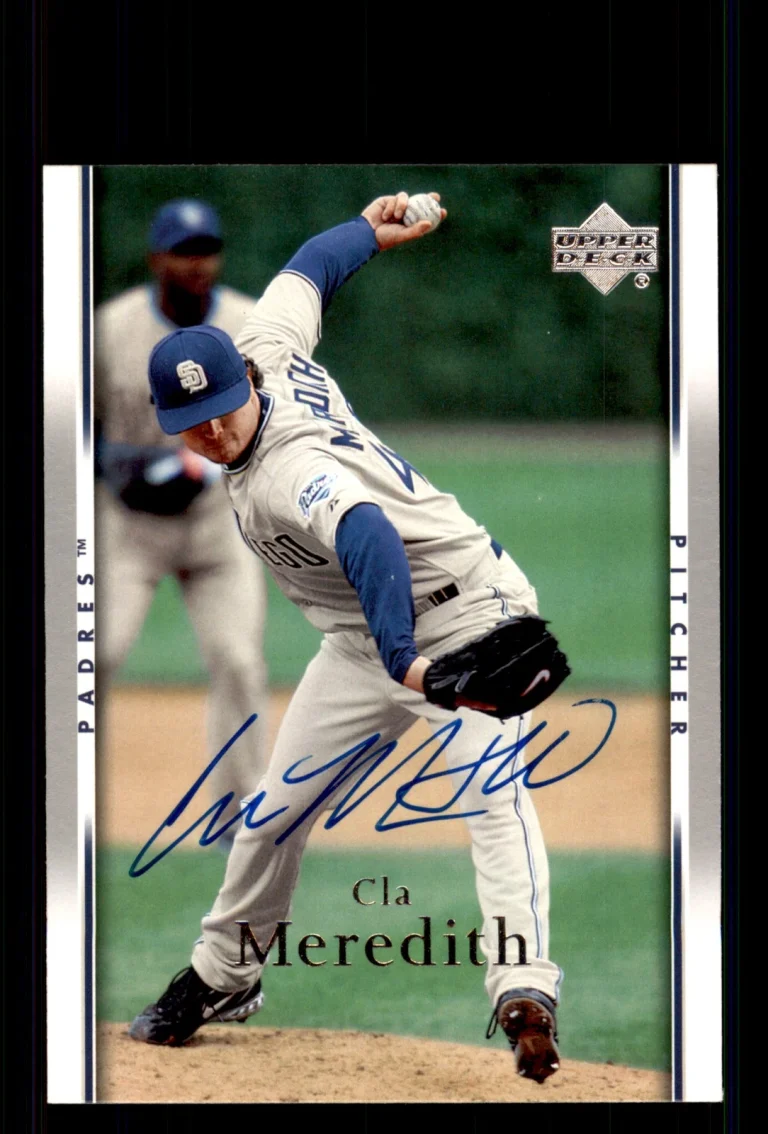 Signed Baseball Card Auto Cla Meredith 2007 Upper Deck #427 San Diego Padres