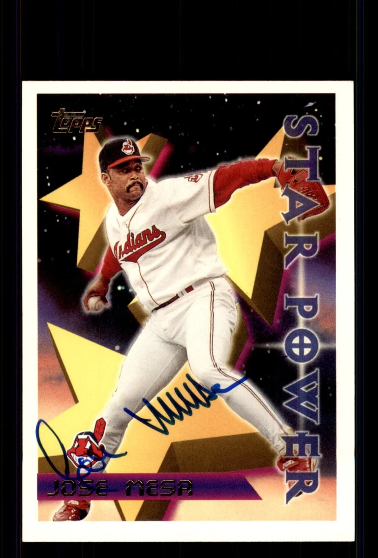 Signed Baseball Card Auto Jose Mesa 1996 Topps #231 Cleveland Indians