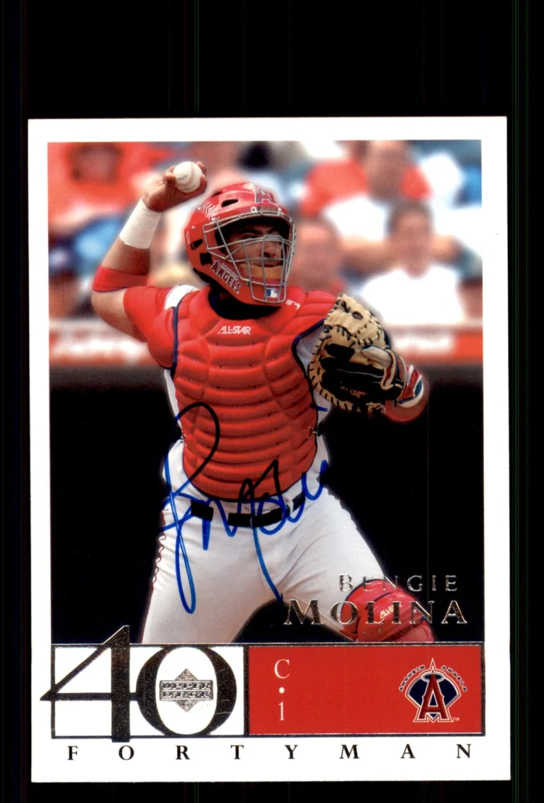 Signed Baseball Card Auto Bengie Molina 2003 Upper Deck 40-Man #10 Angels
