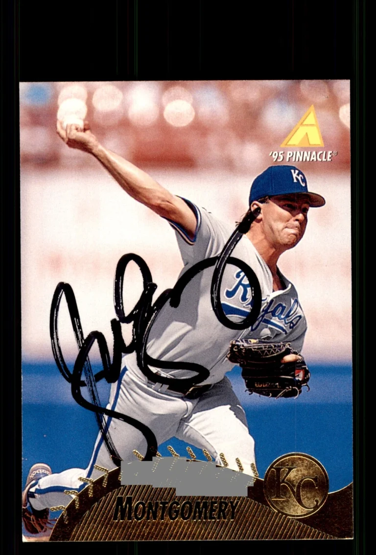 Signed Baseball Card Auto Jeff Montgomery 1995 Pinnacle #90 Kansas City Royals