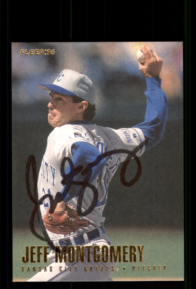 Signed Baseball Card Auto Jeff Montgomery 1996 Fleer #135 Kansas City Royals
