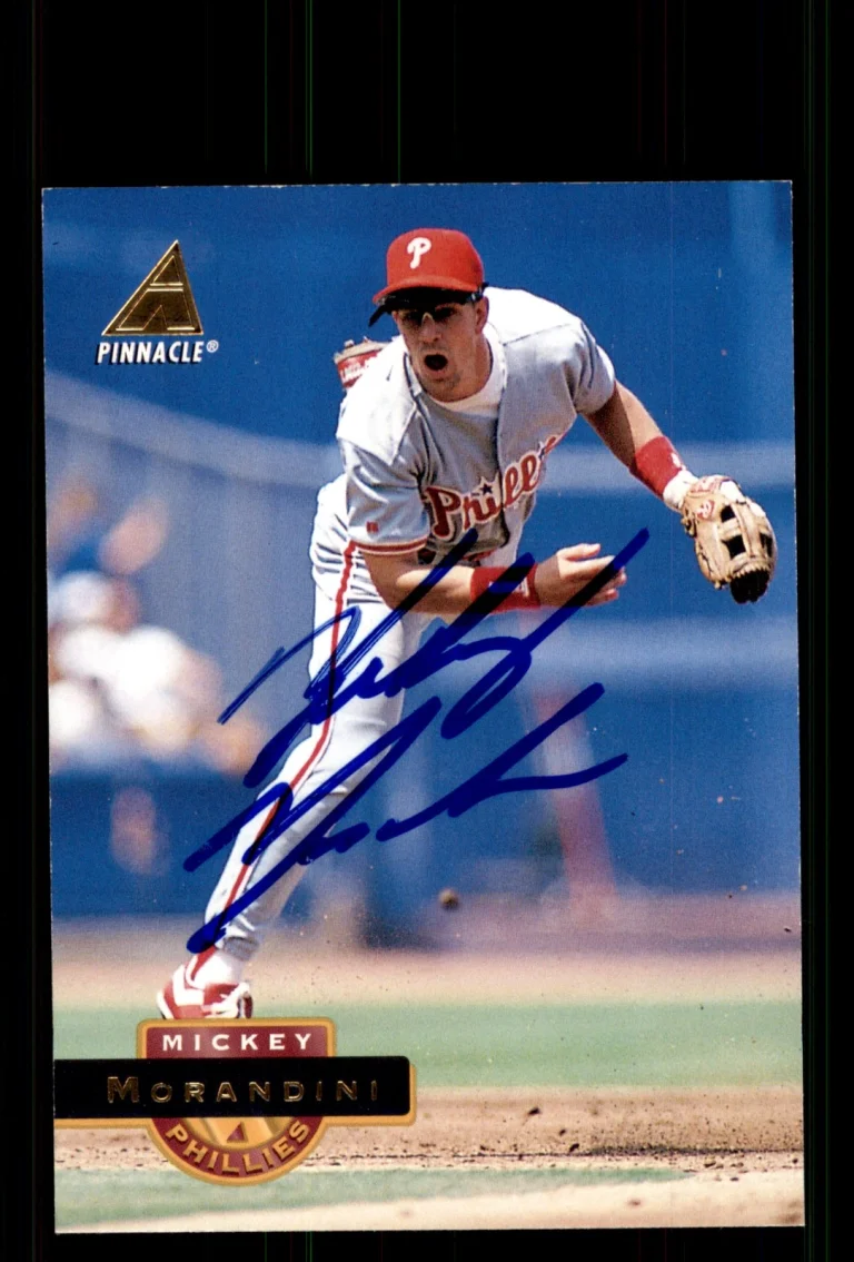 Signed Baseball Card Auto Mickey Morandini 1994 Pinnacle #159 Phillies