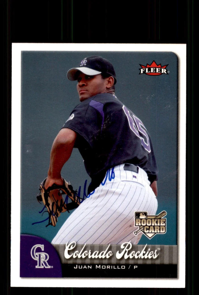 Signed Baseball Card Auto Juan Morillo 2007 Fleer #360 Colorado Rockies