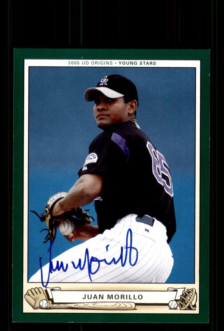 Signed Baseball Card Auto Juan Morillo 2005 UD Origins #240 Colorado Rockies