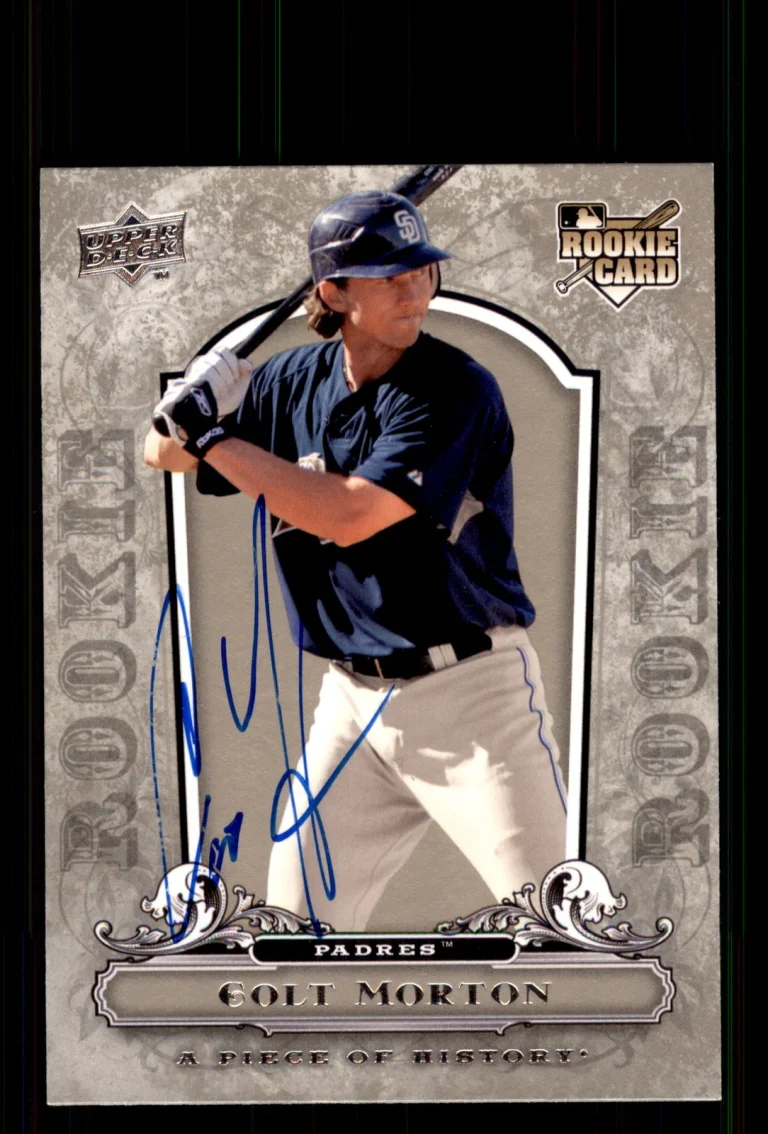 Signed Baseball Card Auto Colt Morton 2008 Upper Deck A Piece of History #138