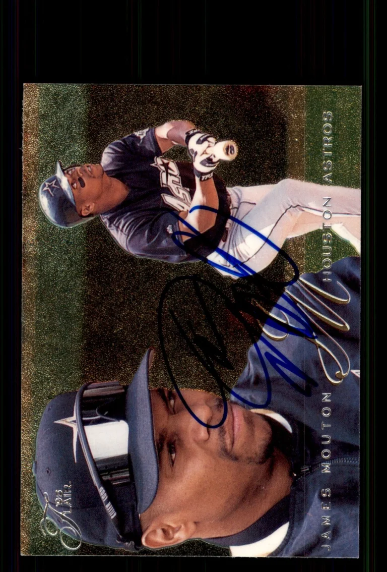 Signed Baseball Card Auto James Mouton 1995 Flair #362 Houston Astros